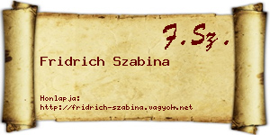 Fridrich Szabina névjegykártya