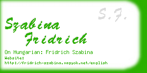 szabina fridrich business card